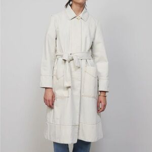 B SIDES Trench Coat Tile White